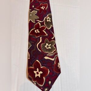 Vintage Stanley Blacker Italian Silk Tie Abstract Floral Wide Artsy